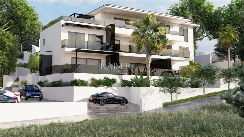 Otok Krk, Omišalj - apartman 76m2 sa okućnicom, 100m od mora