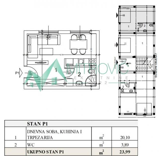 Novi Sad, Adice - Garsonjera - 24 m2 