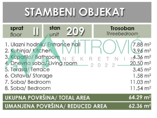 Salajka, 62m2. Trosoban stan u izgradnji! Povrat PDV-a! 