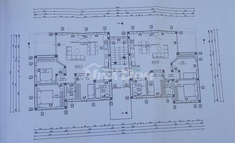 Novogradnja 4 apartmana s krovnom terasom s  pogled na more