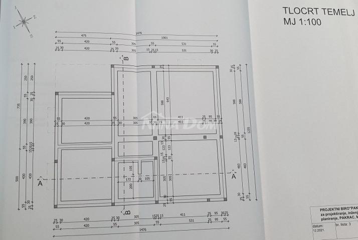 Zemljište južna strana Vira 570 m2, s građevinskom dozvolom. 