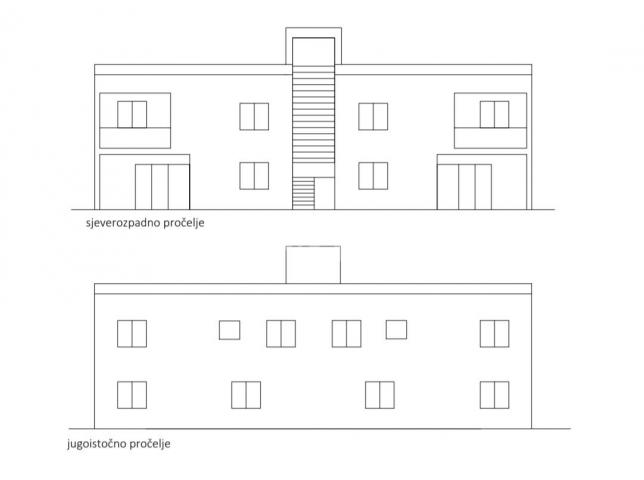 Novogradnja, južna strana, apartman na katu s krovnom terasom