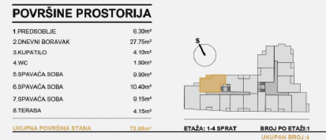 Troiposoban stan u modernom stambenom kompleksu na Paliluli ID#5059