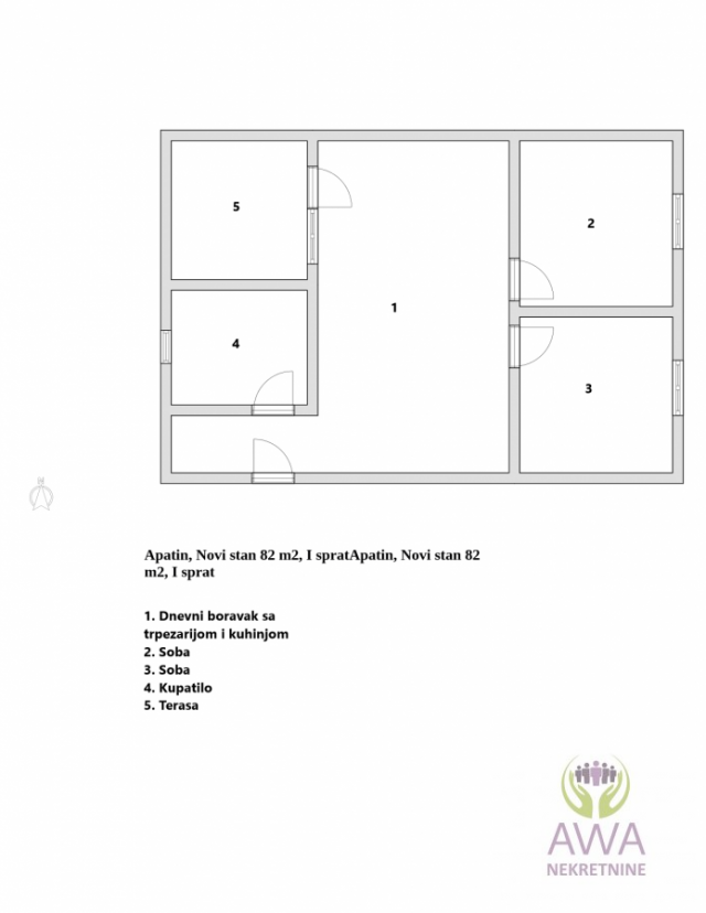 Apatin, Novi stan 82 m2, I sprat