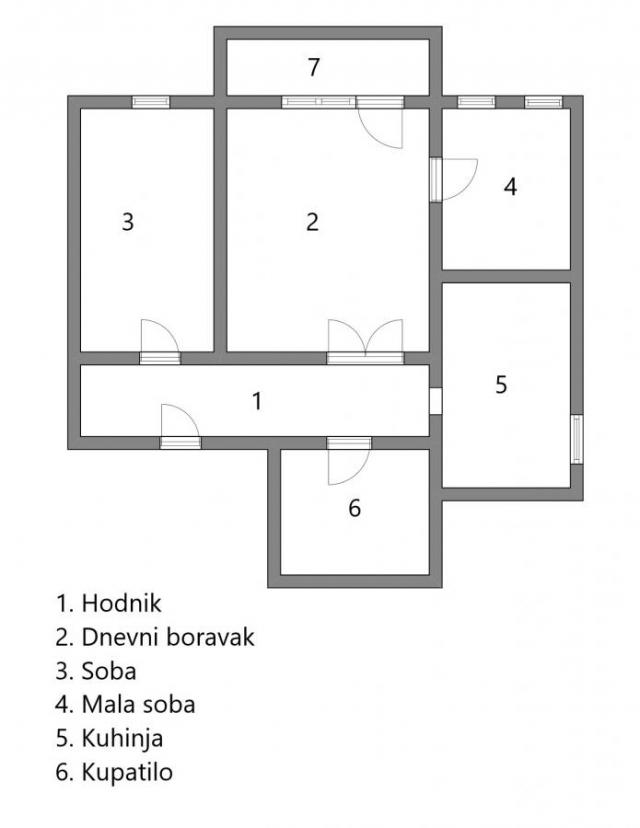 Apatin. Dvoiposoban 64m2, peti sprat