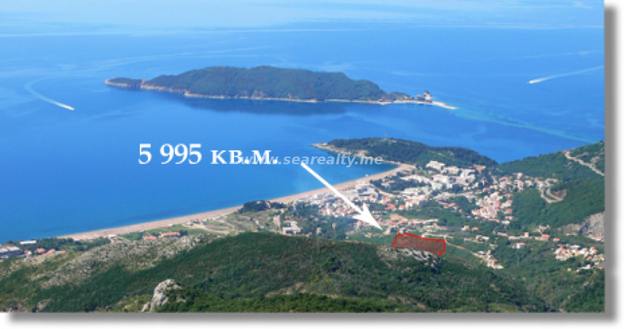 Urbanized land for sale 5995m2, Budva, Becici