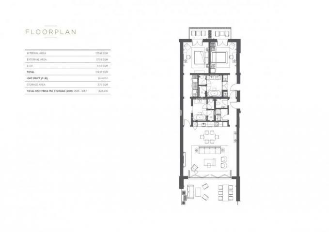 Brand new luxury two bedroom apartment with direct sea view in Porto Montenegro