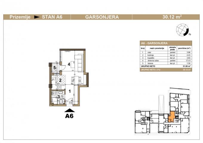 Garsonjera, širi centar, sa PDV-om