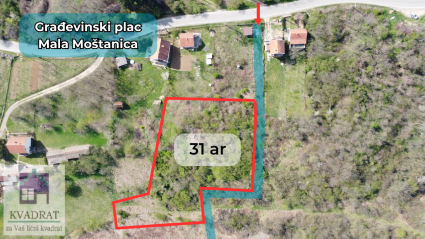 Građevinski plac 31 ar, Obrenovac, Mala Moštanica – 30 000 €