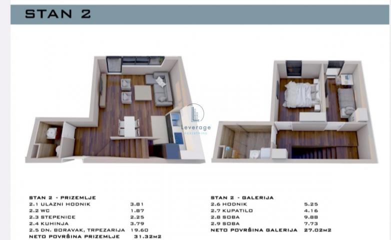 Novogradnja, Cvetkova pijaca, 53+40m2, cena bez pdv-a