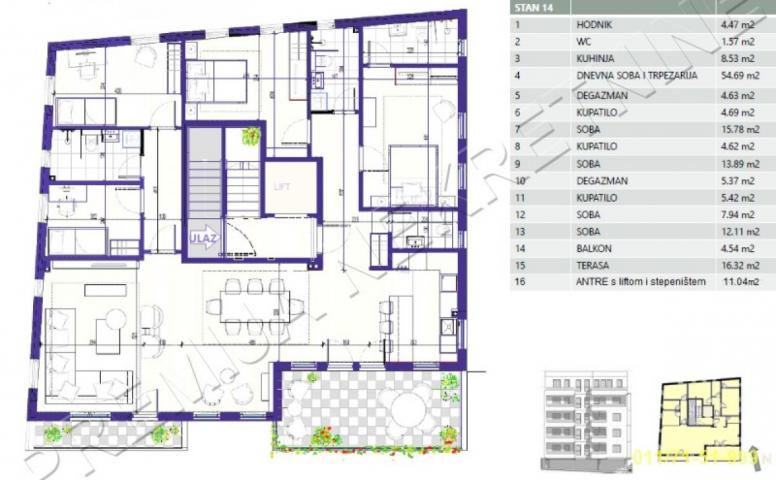 Penthaus 5. 0, lux, 170m2, 160m2 (T), garaža