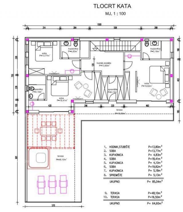 Building land Building plot with a project of a villa with a swimming pool, Rebići