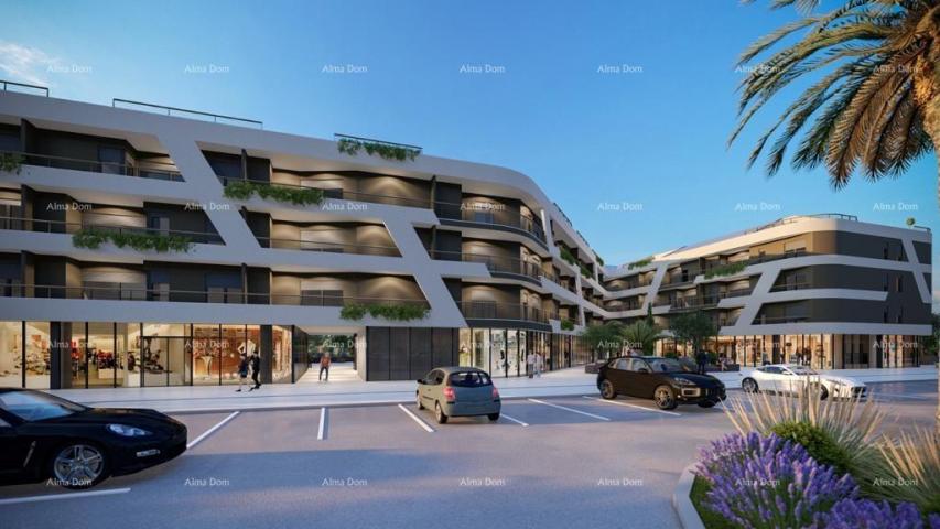 Apartment Poreč, residential and commercial building under construction with apartments and undergro