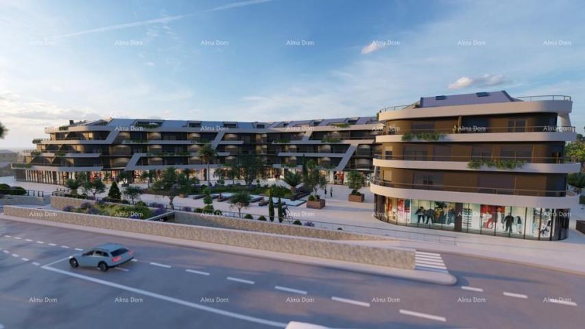 Apartment Poreč, residential and commercial building under construction with apartments and undergro