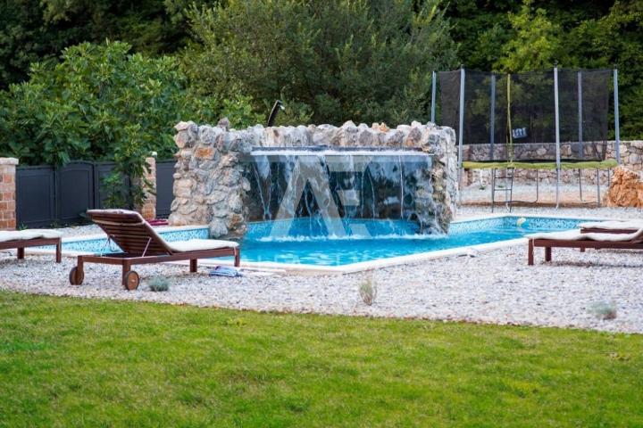 Vrbnik, stone house with a pool and a large yard! ID 117