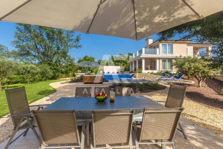 Malinska, surroundings, Mediterranean stone villa with pool and sea view!! ID 255