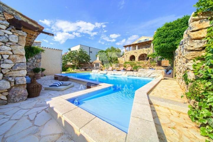 Malinska, rustic stone villa with pool!! ID 322