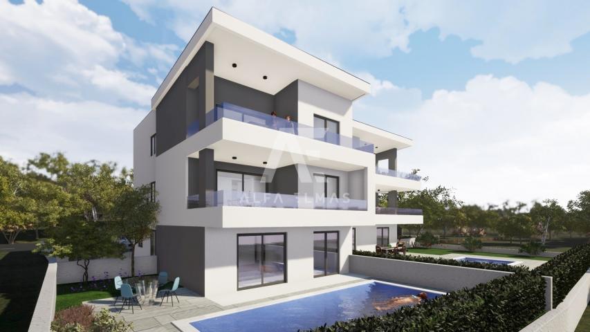 Malinska, surroundings, newly built, apartment on the second floor with a swimming pool!! ID 440