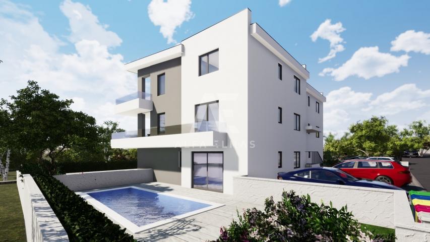 Malinska, surroundings, newly built, apartment on the second floor with a swimming pool!! ID 440