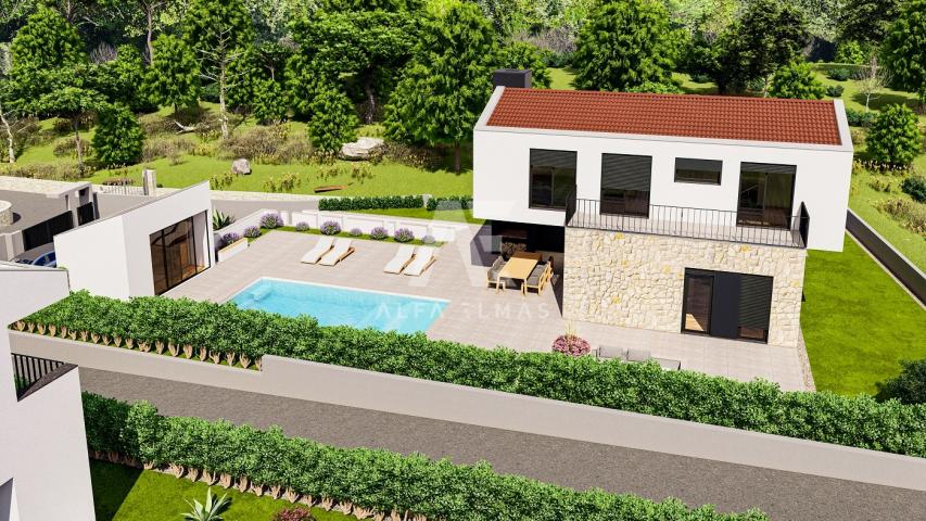 Malinska, surroundings, newly built, luxurious stone villa with swimming pool!! ID 471