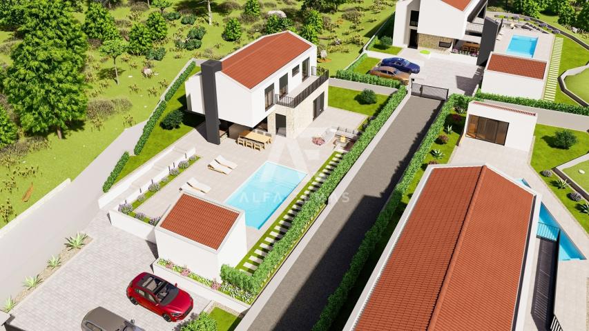 Malinska, surroundings, newly built, luxurious stone villa with swimming pool!! ID 471