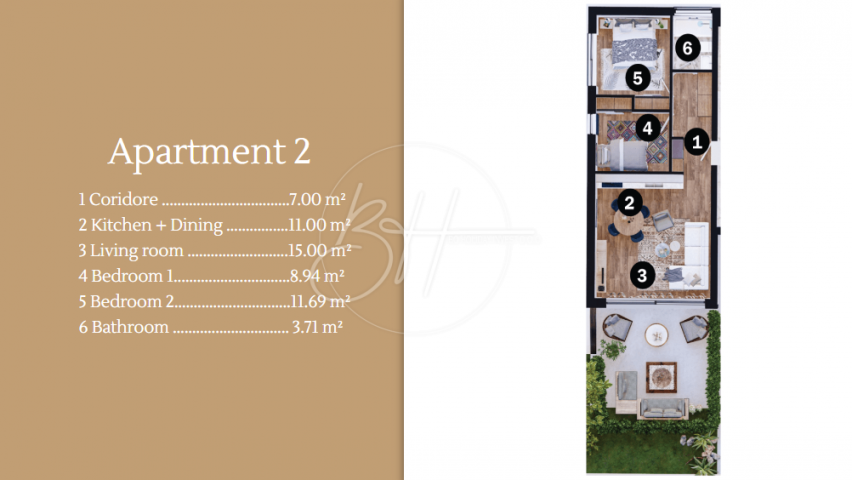 Moderni apartmani u luksuznom naselju, 100 m od mora