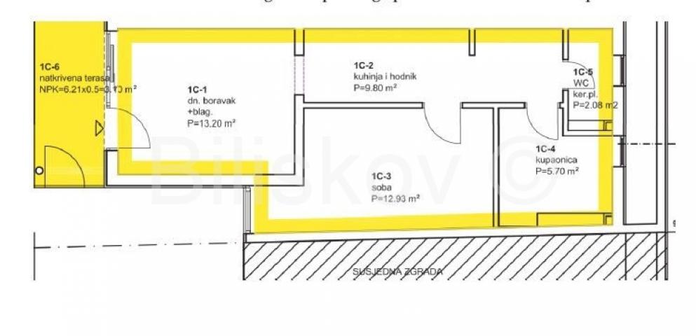 Ekskluzivna prodaja, Sutivan, jednosobni stan, 60. 99 m2