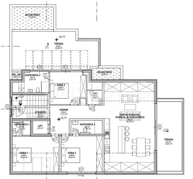 Novogradnja, Opatija, 4-soban stan, 3 GPM, direktan lift