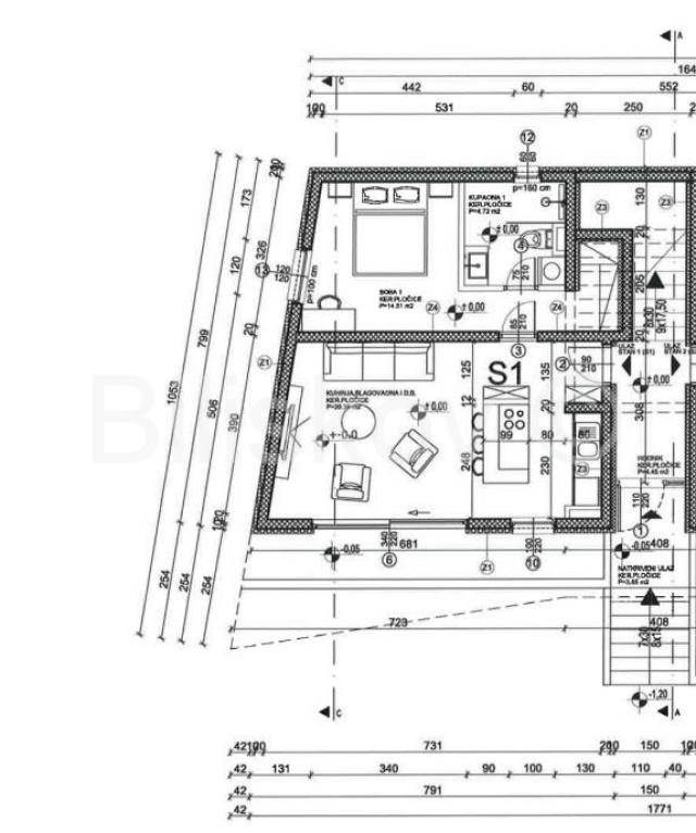 Šibenik, Rogoznica stan 121 m2,  1. RED UZ MORE 