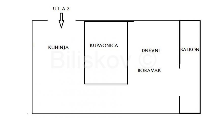 Prodaja, Fraterščica, uređena garsonjera sa balkonom