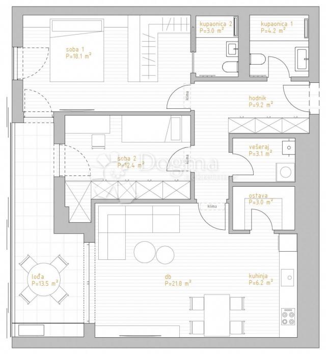 Wohnung Zamet, Rijeka, 145,90m2