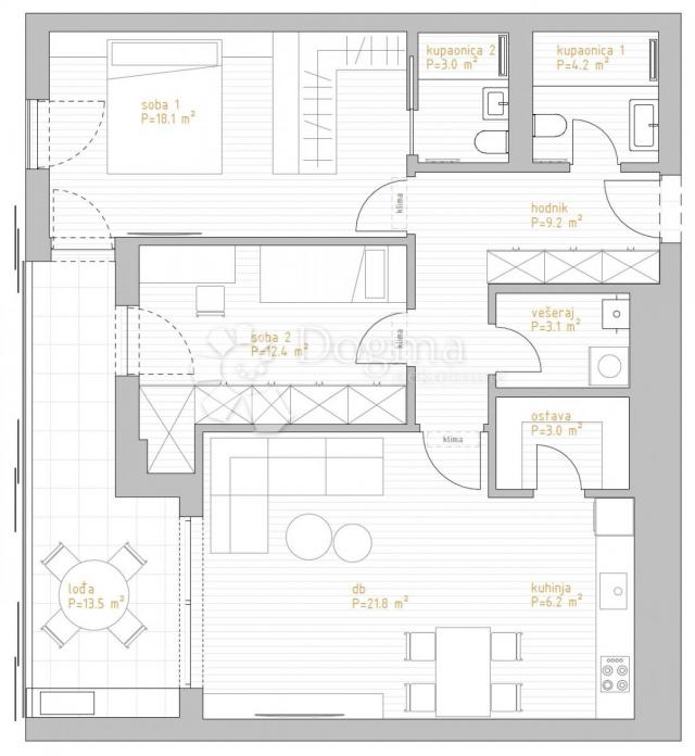 NOVOGRADNJA PREMIUM LIVING RIJEKA -  STAN 3. 2 / 2S+DB