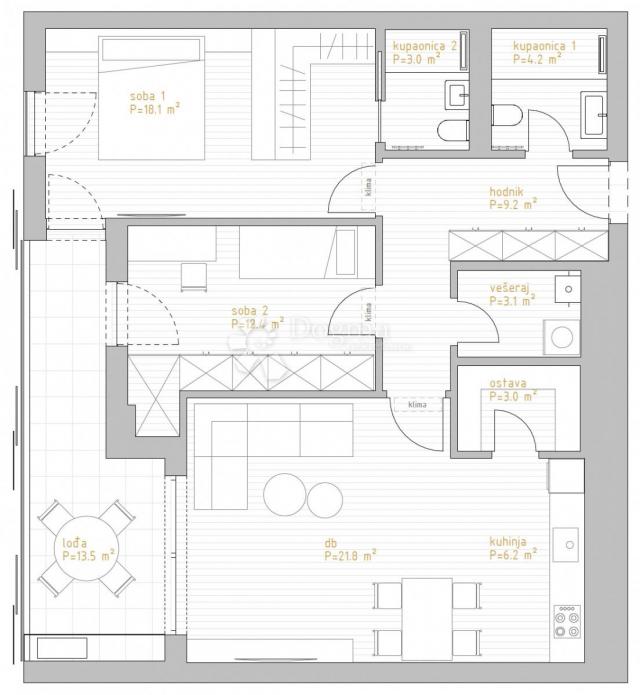 NOVOGRADNJA PREMIUM LIVING RIJEKA -  STAN 3. 4 / 2S+DB