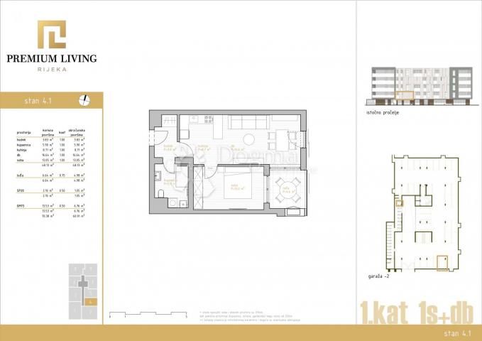 NOVOGRADNJA PREMIUM LIVING RIJEKA -  STAN 4. 1 / 1S+DB