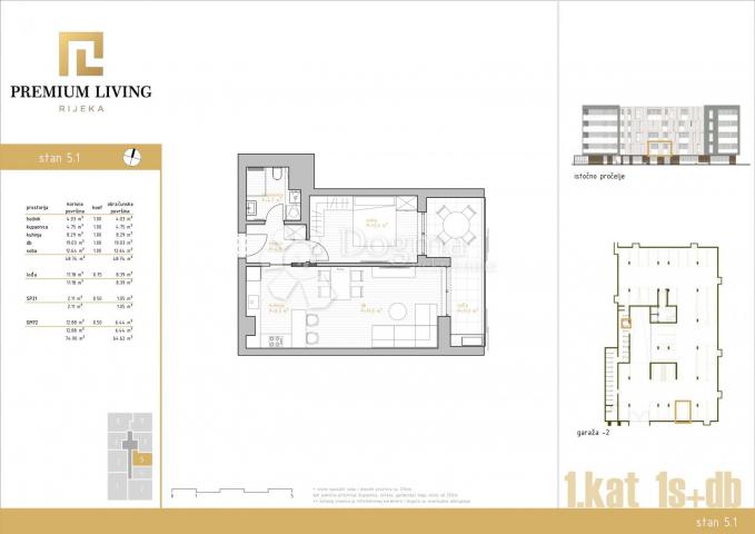 NOVOGRADNJA PREMIUM LIVING RIJEKA -  STAN 5. 1 / 1S+DB