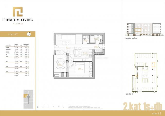 NOVOGRADNJA PREMIUM LIVING RIJEKA -  STAN 6. 2 / 1S+DB