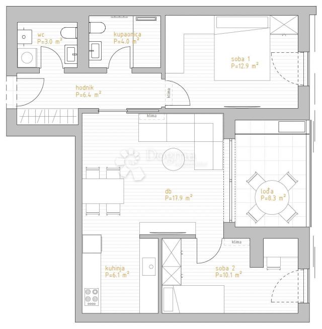 NOVOGRADNJA PREMIUM LIVING RIJEKA -  STAN 7. 1 / 2S+DB