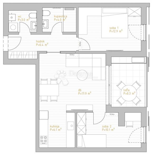  NOVOGRADNJA PREMIUM LIVING RIJEKA -  STAN 7. 4 / 2S+DB