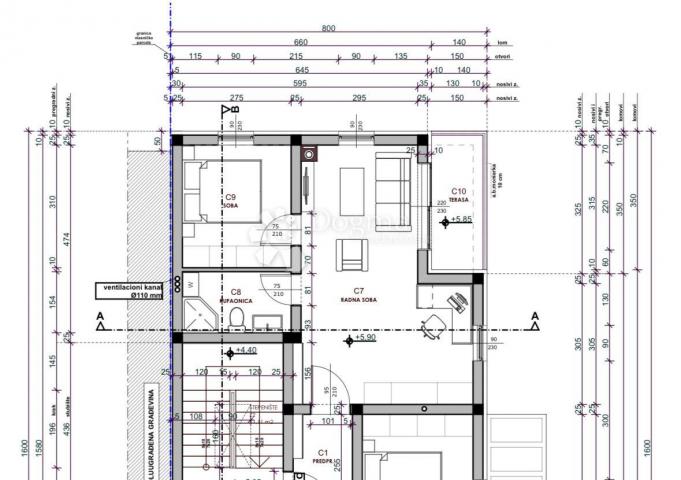 Luksuzna novogradnja 400m od mora (ZGRADA D) -2. kat