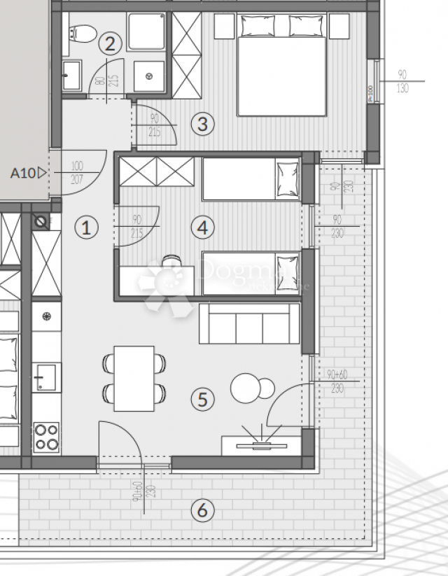 Wohnung Šikići, Pula, 53,46m2