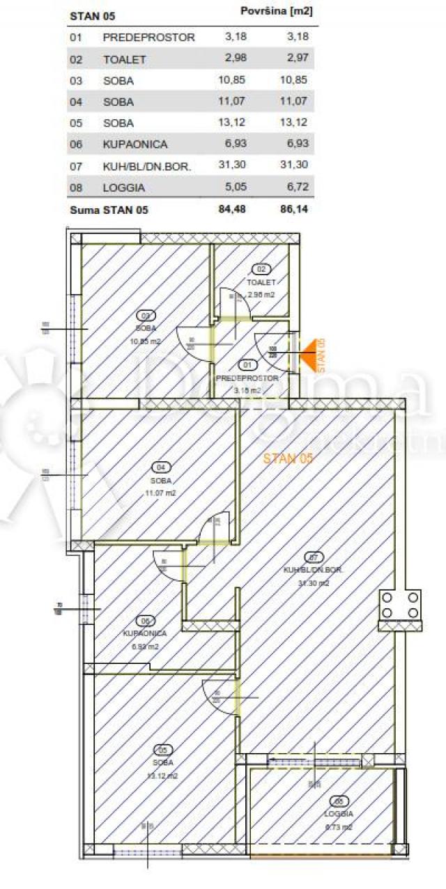 Wohnung Rešetari, Kastav, 98,65m2