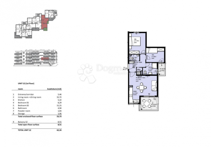 Wohnung Seget Vranjica, Seget, 45,80m2