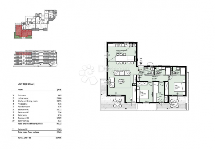 S20 - PENTHOUSE U NOVOGRADNJI SA NEOMETANIM POGLEDOM NA MORE