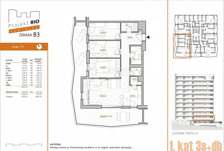 Wohnung Kantrida, Rijeka, 106,25m2