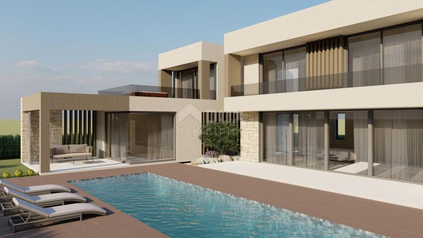 ISTRIA, KAŠTELIR Project of a modern villa with wellness 10km from the sea