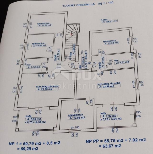 OTOK RAB, BARBAT - 2S+DB u prizemlju novogradnje 70m2