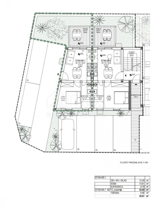 CRES ISLAND, MELIN, 1-Zimmer-Wohnung in einem neuen Gebäude in toller Lage