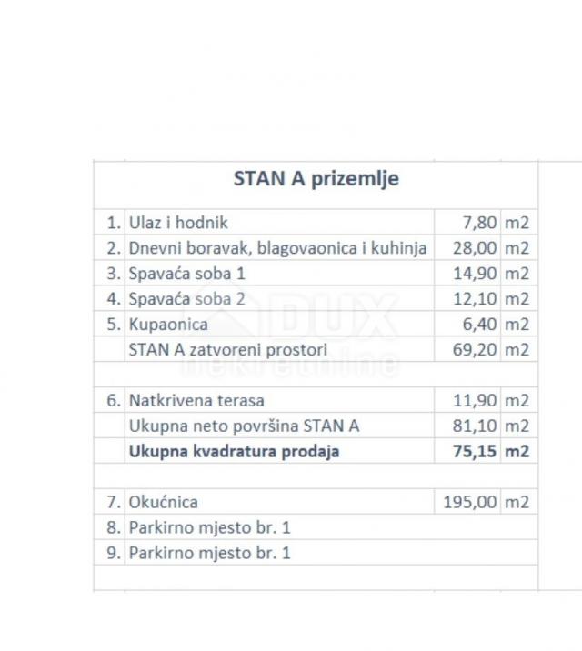 ISTRA, POREČ (okolica) - Dvosoban stan u prizemlju sa vrtom