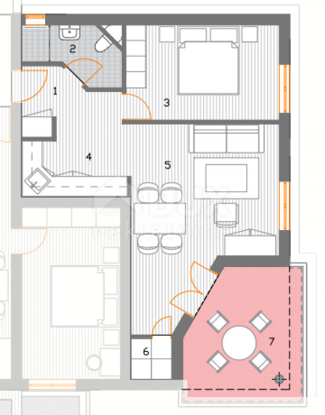 Apartment Primošten Burnji, Primošten, 62,68m2