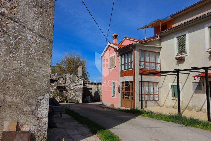 Labin, surroundings, house with garden and garage